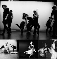 a collage of black and white photos of dancers